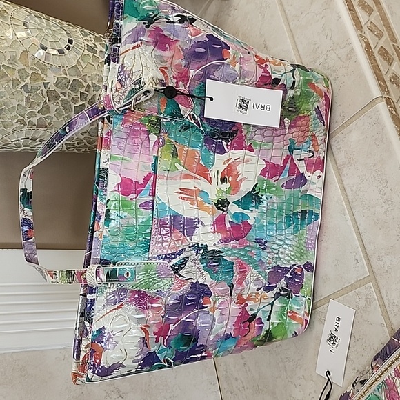 🩷💜 BRAHMIN DAYLILY MEDIUM ASHER HANDBAG & ADY WALLET 💜🩷 - Picture 10 of 15